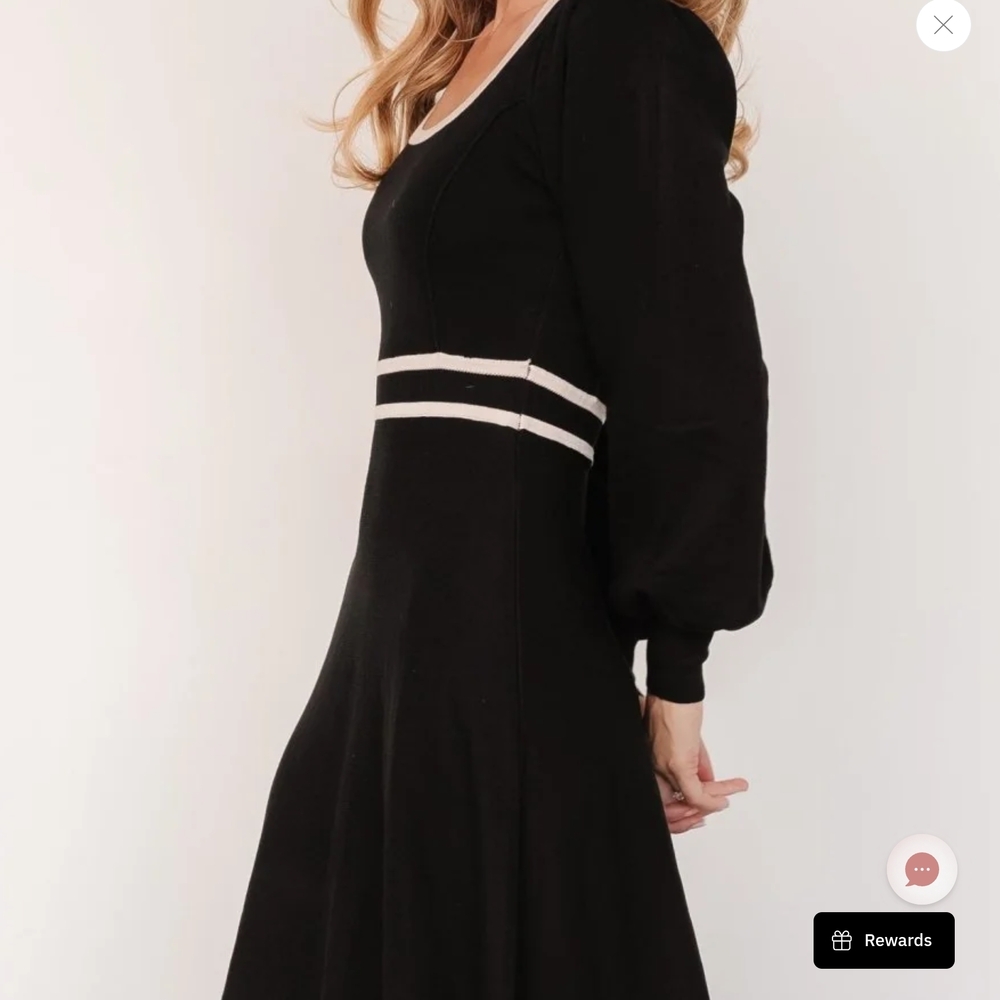 Baltic Born Elegant Black Knit Scoop Knit Midi Dress - Picture 7 of 8